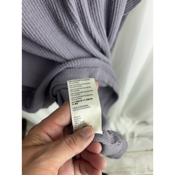 We The Free Womens Size L The Rosa Ribbed Sweater Shirt Lavender Lagenlook 0465 - Picture 6 of 10